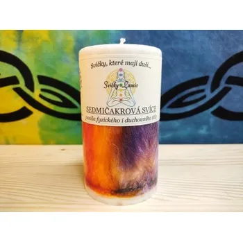 Svíčka 10,5 x 6 Sedmičakrová probarvená