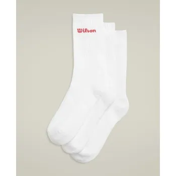 Pánské ponožky Ponožky WILSON U CREW LOGO SOCK 3-PACK Bright White WU00084511WT velikost M (38-42)