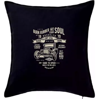 Polštář Burn Rubber - Polštář 50x50 - 50x50 - Pouze potah ( Černá )