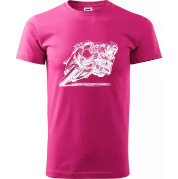 Motorkář skica - Klasické pánské triko vyšší gramáže - S ( Purpurová )