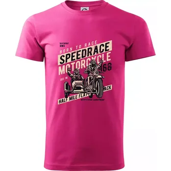 Pánské tričko Speedrace motrcycle half mile - Klasické pánské triko vyšší gramáže - XS ( Purpurová )