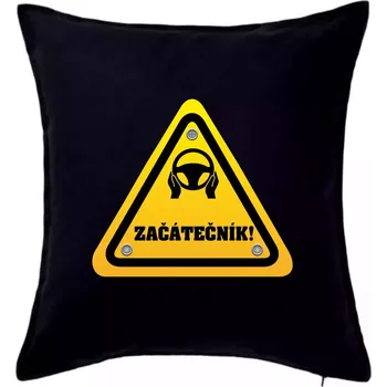 Polštář Autoškola - začátečník - Polštář 50x50 - 50x50 - Pouze potah ( Černá )