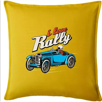 Polštář I Love Rally - Polštář 50x50 - 50x50 - Pouze potah ( Žlutá )