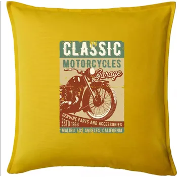 Polštář Moto garage malibu - Polštář 50x50 - 50x50 - Pouze potah ( Žlutá )
