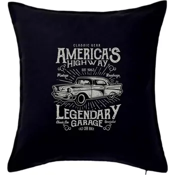 Polštář America's Highway - Polštář 50x50 - 50x50 - Pouze potah ( Černá )