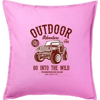 Polštář Outdoor Adventure 2 - Polštář 50x50 - 50x50 - Včetně výplně ( Růžová )