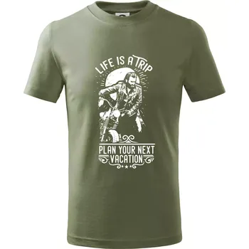 Chlapecké oblečení Life Is a Trip - Tričko dětské bavlněné - 104-110cm / 3-4 roky ( Khaki )