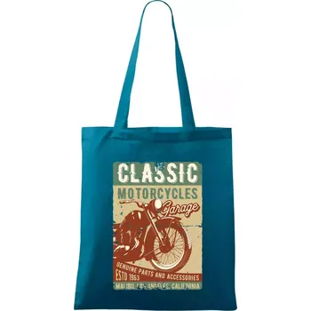 Moto garage malibu - Taška bavlněná - 42 x 38 cm ( Petrolejová )