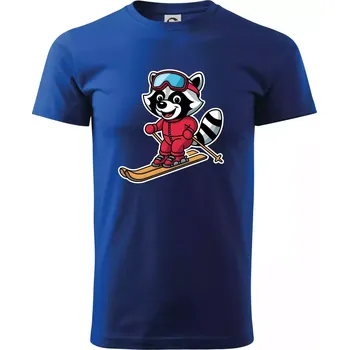 Mýval na lyžích - kreslený - Triko extra velké (5-8XL) - 8XL ( Královská modrá )