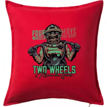 Polštář Two Wheels Move the Soul - Polštář 50x50 - 50x50 - Pouze potah ( Červená )