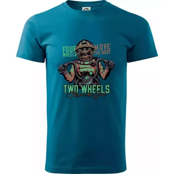 Two Wheels Move the Soul - Klasické pánské triko vyšší gramáže - XS ( Petrolejová )