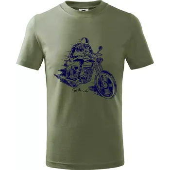 Motorkář blesk - Tričko dětské bavlněné - 146 cm/10 let ( Khaki )