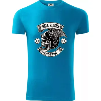 Pánské tričko Hell Riders Chopper - Viper FIT - Pánské zůžené tričko - L ( Světlý tyrkys )