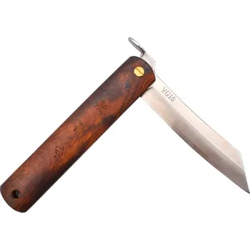 kapesní nůž Japonský zavírací nůž Higonokami PERSIMMON z oceli VG10 - 72 mm, dřevěná rukojeť