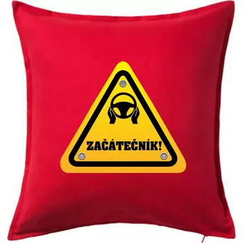 Polštář Autoškola - začátečník - Polštář 50x50 - 50x50 - Pouze potah ( Červená )