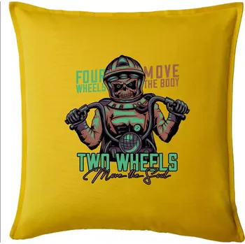 Polštář Two Wheels Move the Soul - Polštář 50x50 - 50x50 - Pouze potah ( Žlutá )