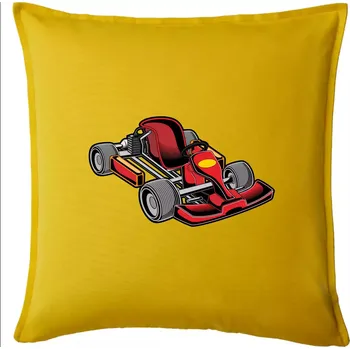 Polštář Motokára červená - Polštář 50x50 - 50x50 - Pouze potah ( Žlutá )