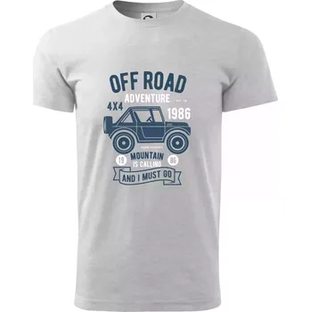 Pánské tričko Off Road Adventure - Triko extra velké (5-8XL) - 6XL ( Světlešedý Melír )