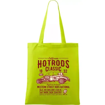 Hot Rods Race Classic - Taška bavlněná - 42 x 38 cm ( Limetková )