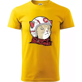 Pánské tričko Moto kocour - Triko extra velké (5-8XL) - 7XL ( Žlutá )