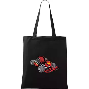 Nákupní taška Motokára červená - Taška bavlněná - 42 x 38 cm ( Černá )