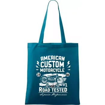 American Custom Motorcycle - Taška bavlněná - 42 x 38 cm ( Petrolejová )