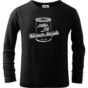 Chlapecké tričko Motor Oil - kdo maže - Triko dětské Long Sleeve - 122 cm/6 let ( Černá )