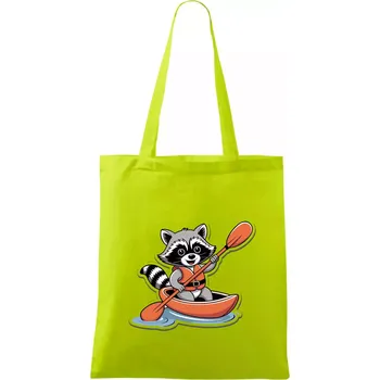 Mýval v kajaku kreslený - Taška bavlněná - 42 x 38 cm ( Limetková )