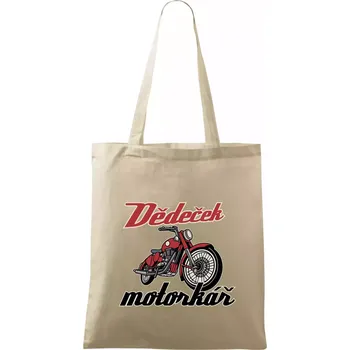 Nákupní taška Dědeček motorkář - Taška bavlněná - 42 x 38 cm ( Naturální )
