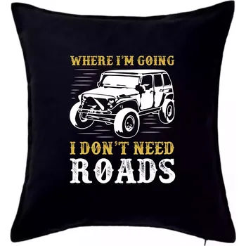 Polštář Neřešim cesty - Polštář 50x50 - 50x50 - Pouze potah ( Černá )