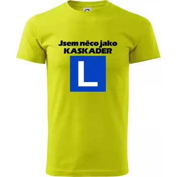 Autoškola něco jako kaskadér - Klasické pánské triko vyšší gramáže - M ( Limetková )