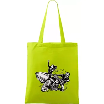 Motorka se sajdkou - Taška bavlněná - 42 x 38 cm ( Limetková )