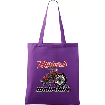 Dědeček motorkář - Taška bavlněná - 42 x 38 cm ( Fialová )
