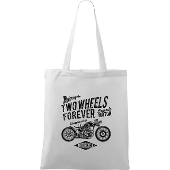 Two Wheels Forever 1 - Taška bavlněná - 42 x 38 cm ( Bílá )