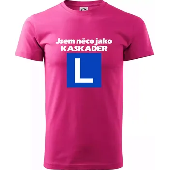 Pánská móda Autoškola něco jako kaskadér - Klasické pánské triko vyšší gramáže - L ( Purpurová )