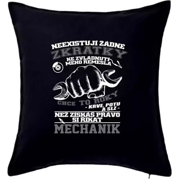 Polštář Mechanik zkratky - Polštář 50x50 - 50x50 - Pouze potah ( Černá )
