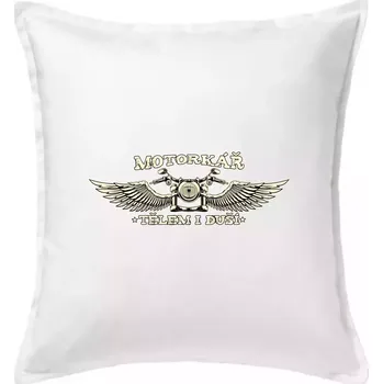 Polštář Motorkář tělem i duší - Polštář 50x50 - 50x50 - Pouze potah ( Bílá )
