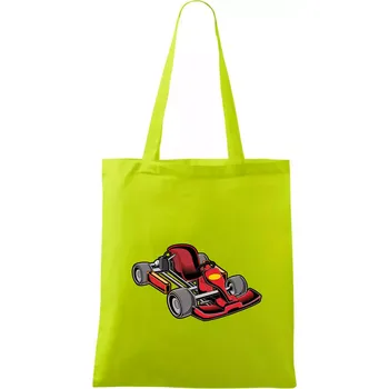 Motokára červená - Taška bavlněná - 42 x 38 cm ( Limetková )