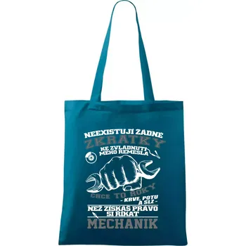 Mechanik zkratky - Taška bavlněná - 42 x 38 cm ( Petrolejová )