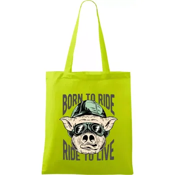 Born to Ride prasák - Taška bavlněná - 42 x 38 cm ( Limetková )