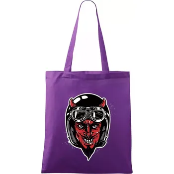 Ďábel motorkář - Taška bavlněná - 42 x 38 cm ( Fialová )