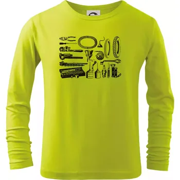 Chlapecké oblečení Oprava motorky - Triko dětské Long Sleeve - 146 cm/10 let ( Limetková )