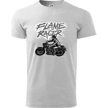Pánské tričko Flame Racer - Triko extra velké (5-8XL) - 7XL ( Světlešedý Melír )