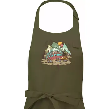 Kuchyňská zástěra Adventure car - Pánská zástěra na vaření - Univerzální velikost ( Khaki )