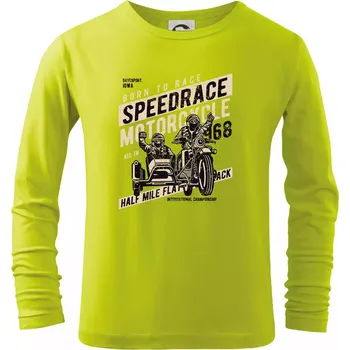 Dětská móda Speedrace motrcycle half mile - Triko dětské Long Sleeve - 158 cm/12 let ( Limetková )
