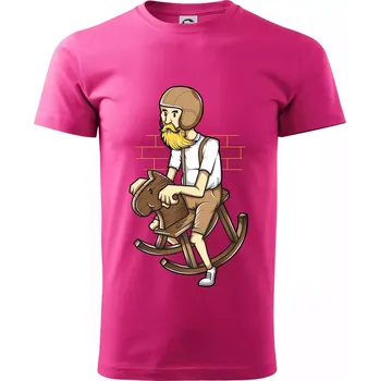 Pánská móda Starý jezdec - Klasické pánské triko vyšší gramáže - M ( Purpurová )