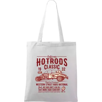 Hot Rods Race Classic - Taška bavlněná - 42 x 38 cm ( Bílá )
