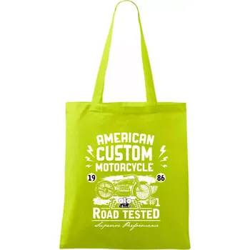 American Custom Motorcycle - Taška bavlněná - 42 x 38 cm ( Limetková )