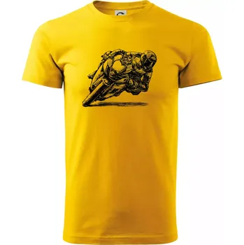 Motorkář skica - Triko extra velké (5-8XL) - 6XL ( Žlutá )