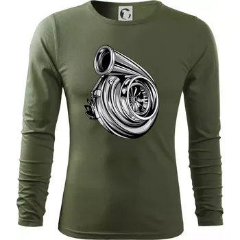 Pánské oblečení Car turbo - Triko s dlouhým rukávem FIT-T long sleeve - M ( Khaki )